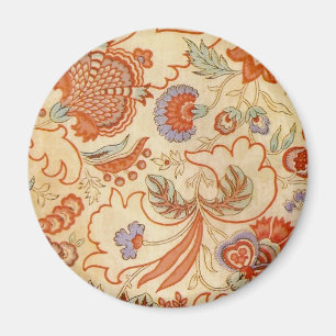 Imã Chintz Floral Antigo Terracota Francês Vintage
