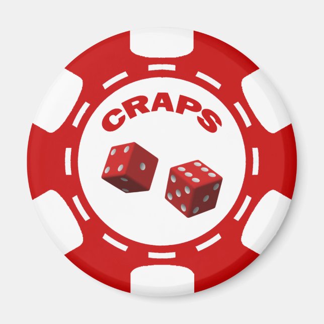 IMÃ CHIP DE ARMAS VERMELHAS E BRANCAS (Frente)