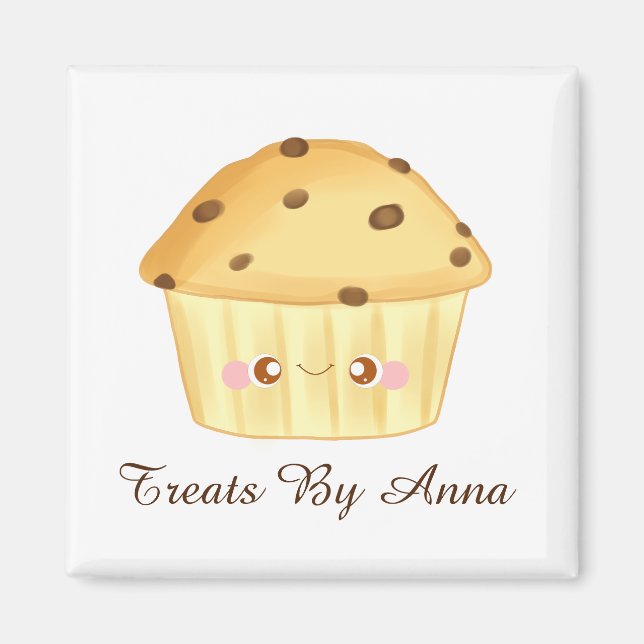 Imã Chip Muffin de Chocolate Cortado (Frente)