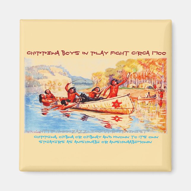 Imã "Chippewa/Ojibwe Boys-Circa 1700" (Frente)