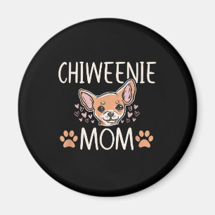 Imã chiweenie mãe chihuahua, linda dona de cachorro, 