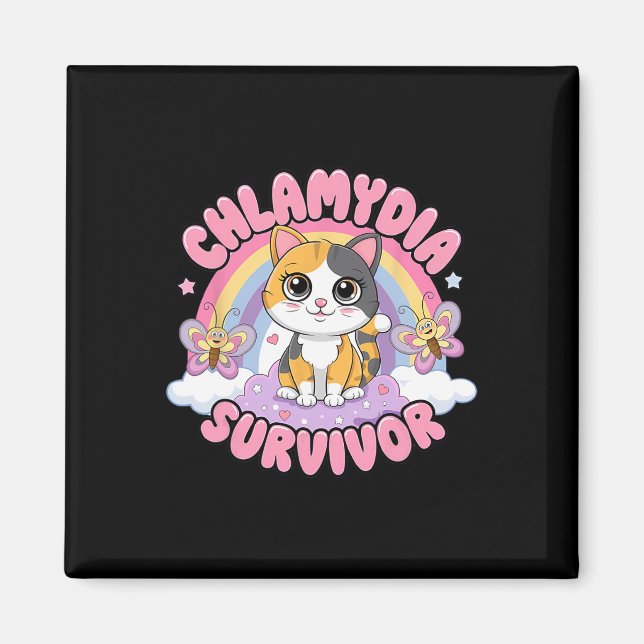 Imã Chlamydia Sobrevivente Cat Meme Camisas Engraçadas (Frente)