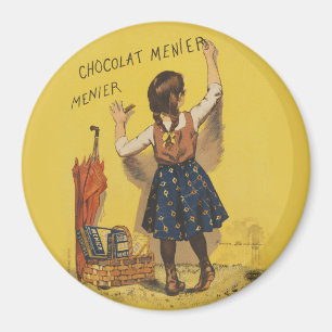 Imã Chocolat Menier Little Girl Escrevendo