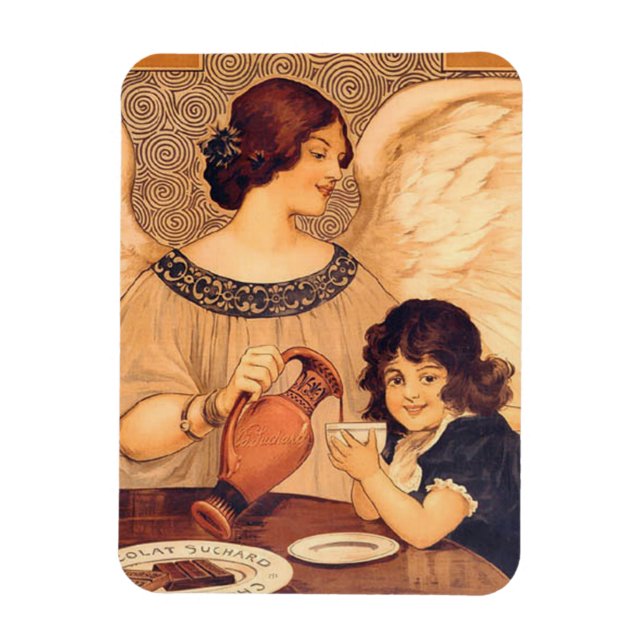 Ímã Chocolate Anjo Francês Antigo (Vertical)