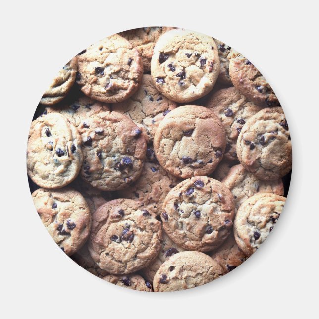 Imã Chocolate Chip Cookies Round Magnet (Frente)
