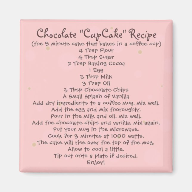 Imã Chocolate "Cup Cake" em uma receita de caneca - Ma (Frente)