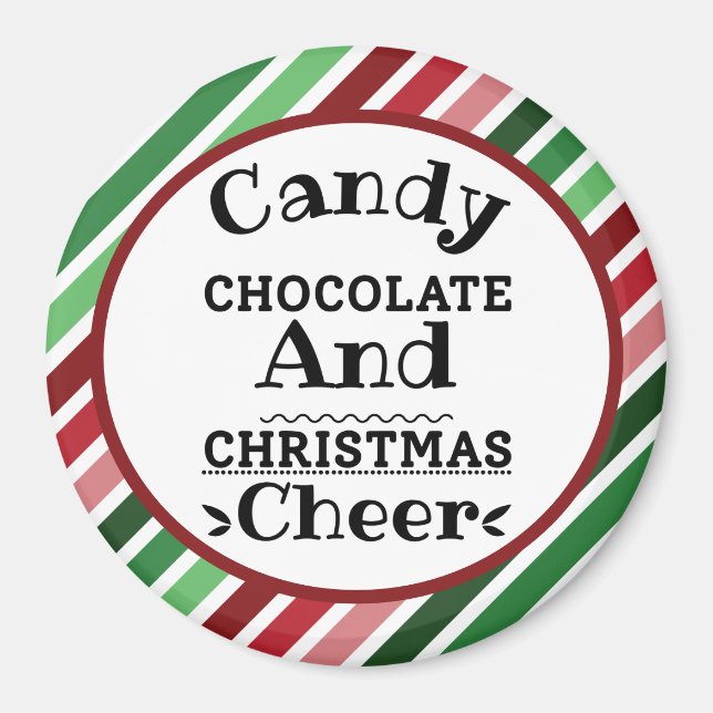 Imã Chocolate doce e animação de Natal (Frente)