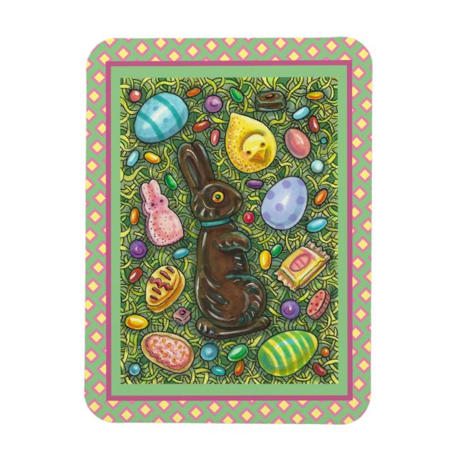 ÍMÃ CHOCOLATE EASTER BUNNY, CHICK, EGGS, JELLY BEANS (Vertical)