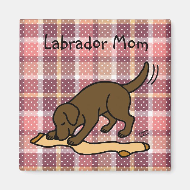Imã Chocolate Labrador Stocks (Frente)