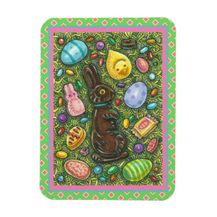 ÍMÃ CHOCOLATE LESTE BUNNY, PINTINHO, OVOS, JELLY BEANS
