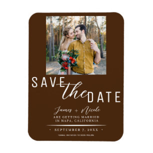 Ímã Chocolate Marrom Salvar a Data Foto Casamento
