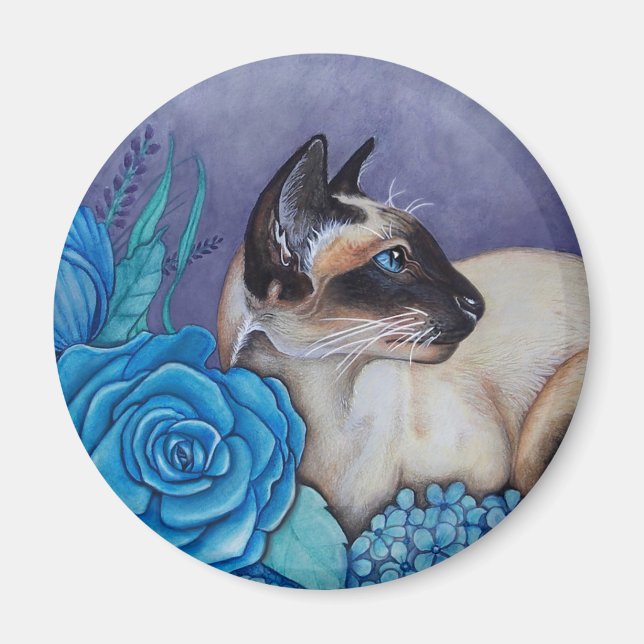 Imã Chocolate Point Siamese Cat (Frente)