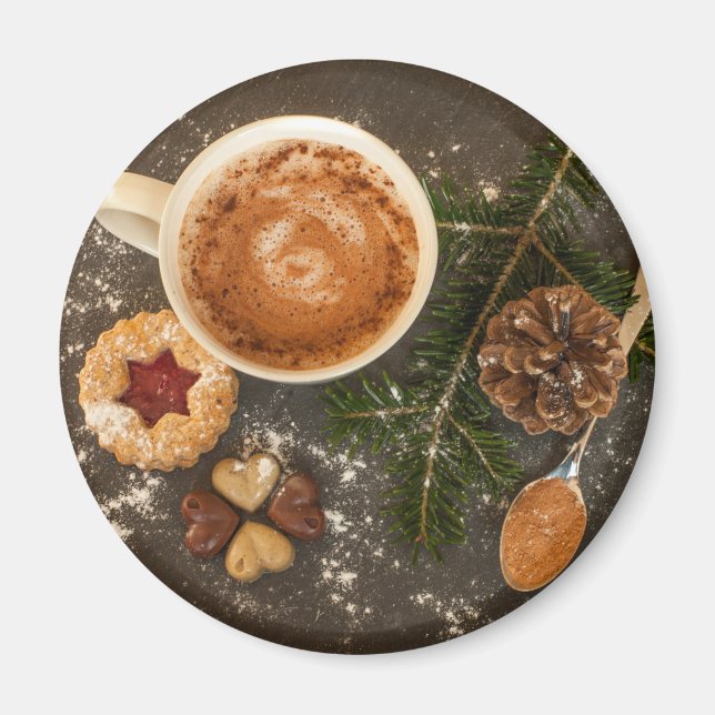 Imã Chocolate Quente de Natal (Frente)