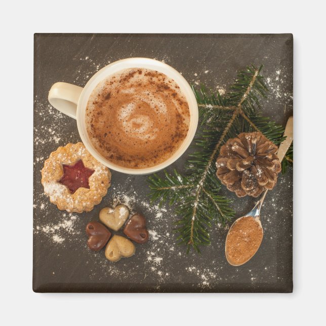 Imã Chocolate Quente de Natal (Frente)