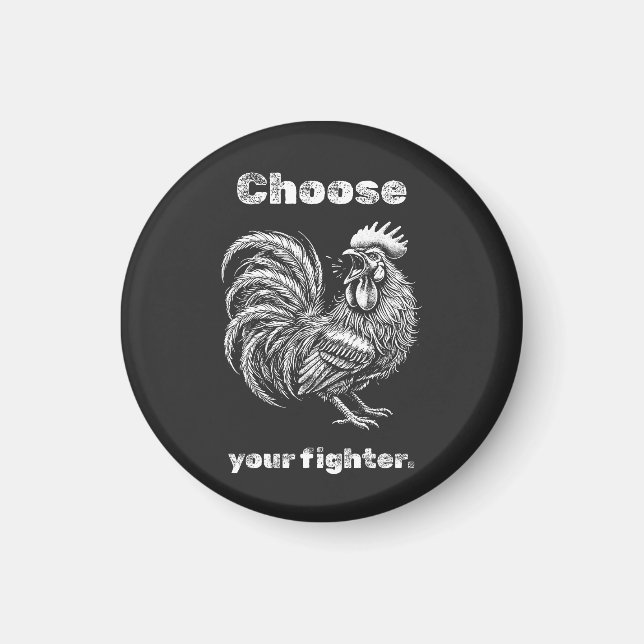 Imã Choose Your Fighter – Demon Rooster. (Frente)