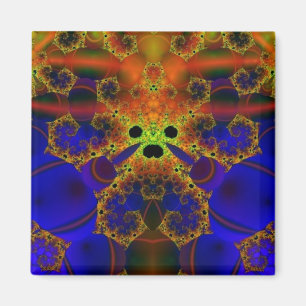 Imã Chorando   Arte Fractal Azul e Amarela