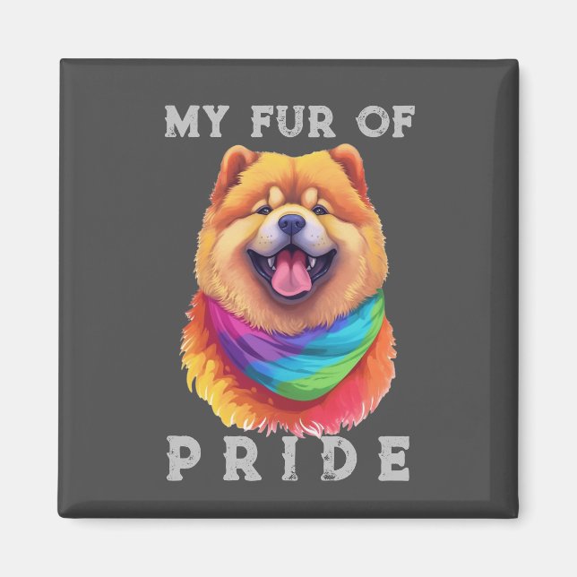Imã Chow Chow Dog Rainbow Engraçado Meu Orgulho De Pel (Frente)
