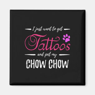 Imã Chow Chow Dog Tattoo Shirt Engraçado Cachorro Mãe 