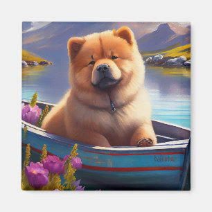 Imã Chow Chow em uma Canoa: Uma Aventura Cênica