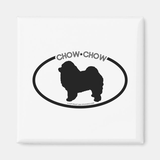 Imã Chow Chow Silhouette Black Magnet (Frente)