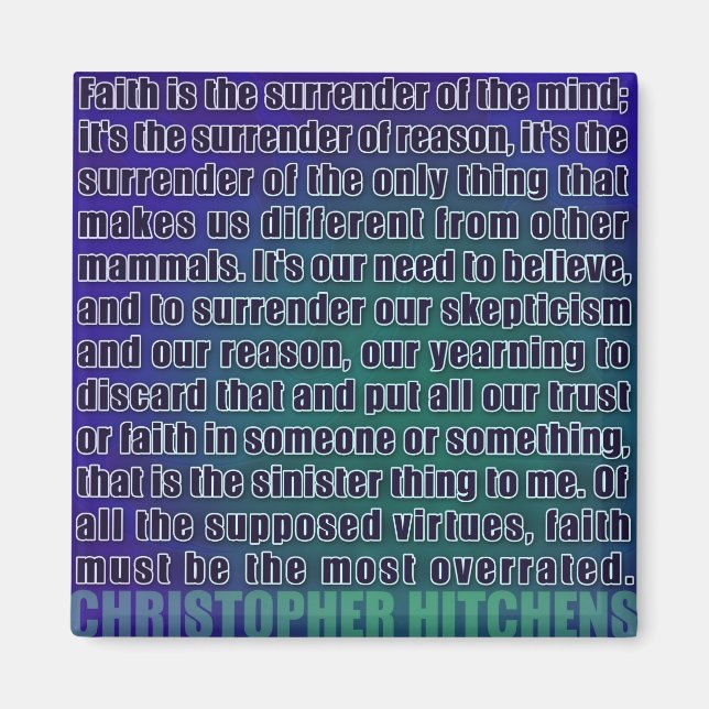 Imã Chris Hitchens rende o ímã da razão (Blues) (Frente)