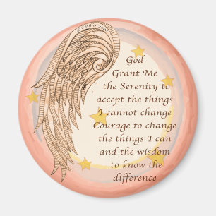 Imã Christian Angel Serenity Reyer Round Magnet