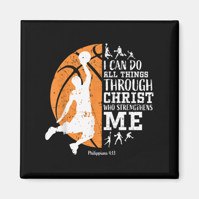 Imã Christian Basketball I Can Do All Things Through C (Frente)