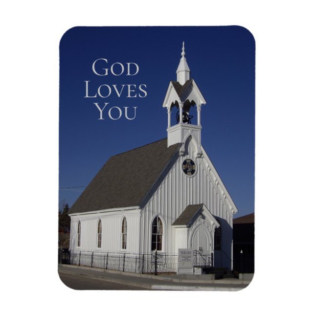 Ímã Christian Church Fairplay, Colorado Deus te ama (Vertical)