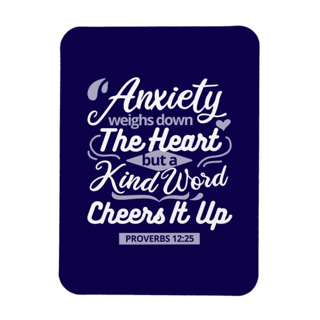 Ímã Christian Encouragement Quote – Anxiety & Kindness (Vertical)