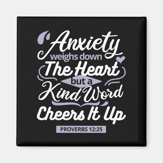 Imã Christian Encouragement Quote – Anxiety & Kindness (Frente)