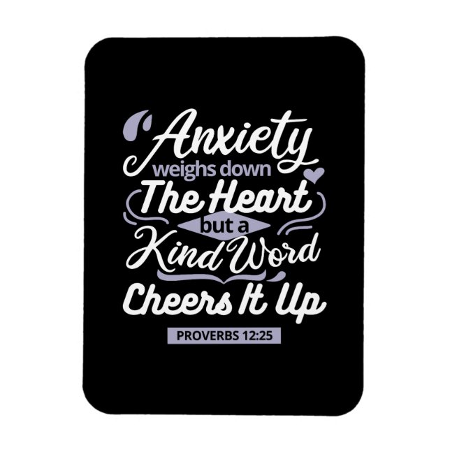 Ímã Christian Encouragement Quote – Anxiety & Kindness (Vertical)