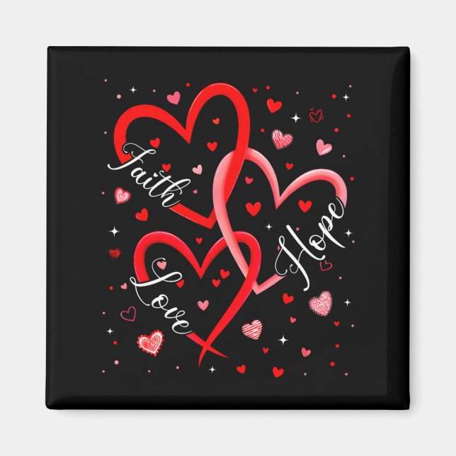 Imã Christian Faith Hope Love Hearts Religious Valenti (Frente)