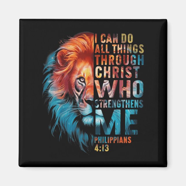 Imã Christian I Can Do All Thing Through Christ Lion F (Frente)