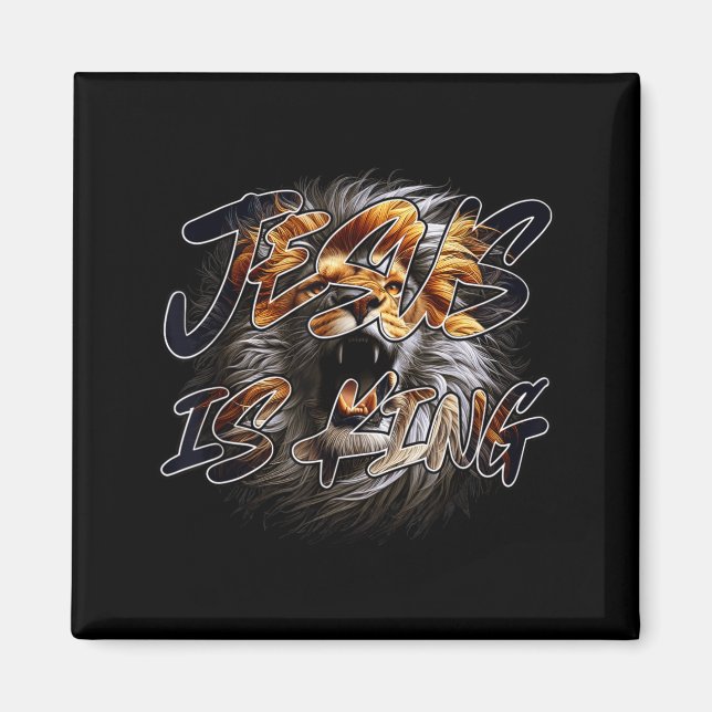 Imã Christian Jesus Is King With Striking Lion Of Juda (Frente)