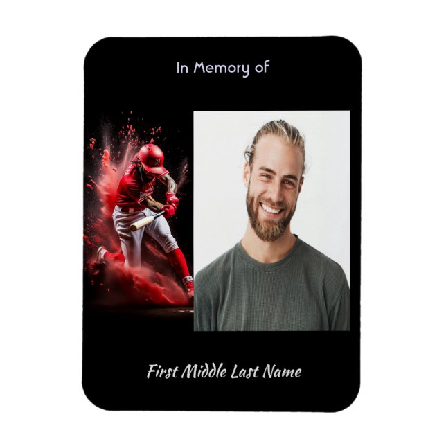 Ímã Christian Memorial Keepsake Baseball Softball  (Vertical)