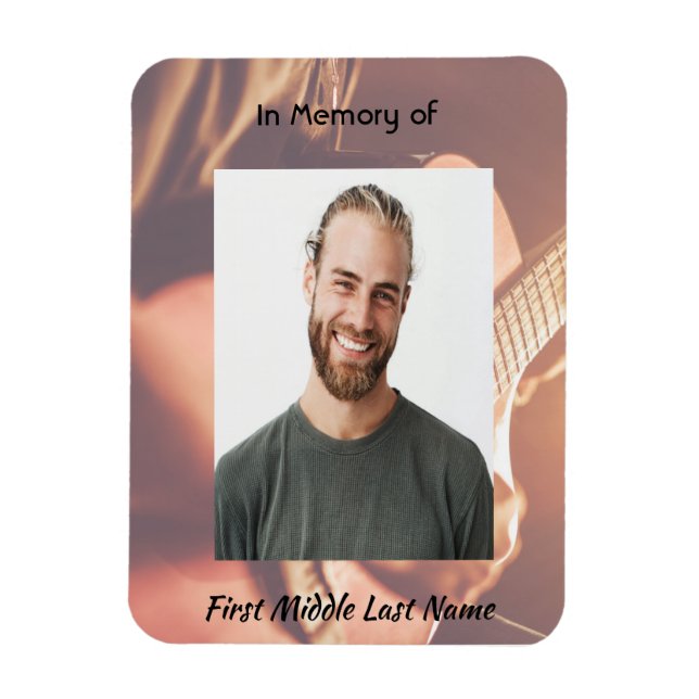 Ímã Christian Memorial Keepsake Musician Piano Guitar (Vertical)