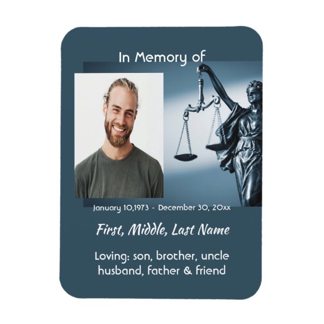 Ímã Christian Memorial Keepsake Scales Justice Law (Vertical)