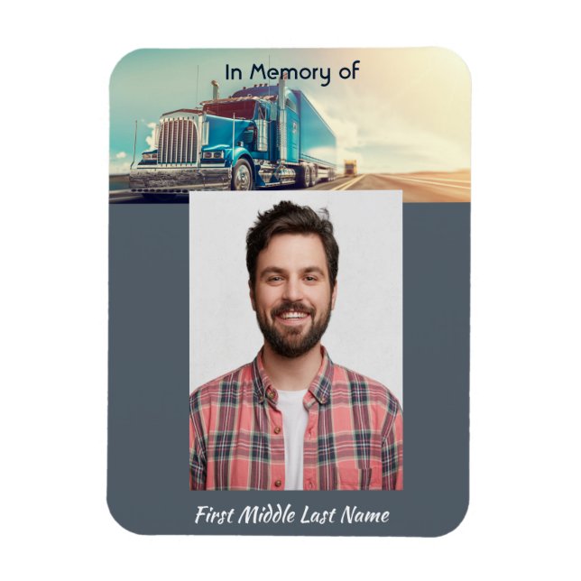 Ímã Christian Memorial Semi Truck Trrailer (Vertical)