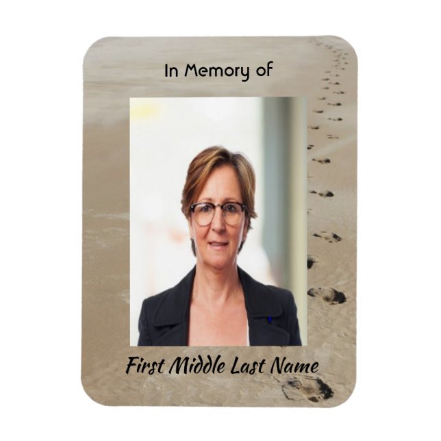 Ímã Christian Scripture Keepsake Footprints in Sand (Vertical)