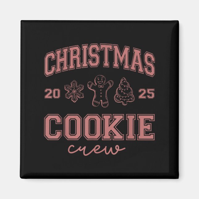 Imã Christmas 2025 Cookie Crew Gingerbread Funny Chris (Frente)