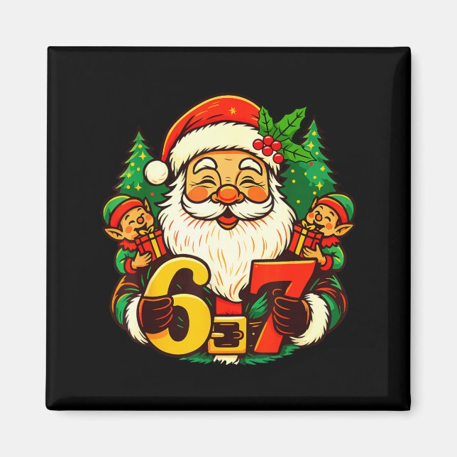 Imã Christmas 67 Funny Xmas Santa Six Seven Meme Gen A (Frente)