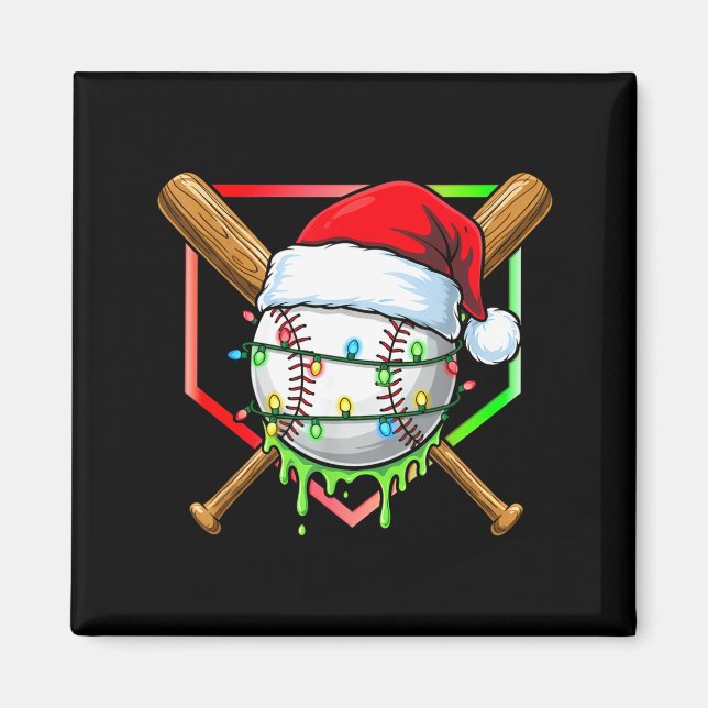 Imã Christmas Baseball Drip Ice Cream Drip Baseball Lo (Frente)