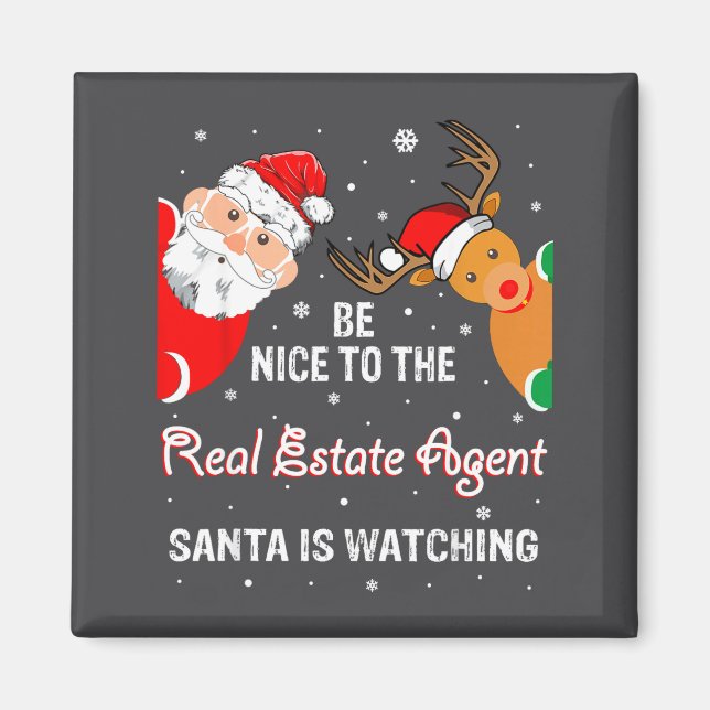 Imã Christmas Be Nice To The Real Estate Agent Santa  (Frente)