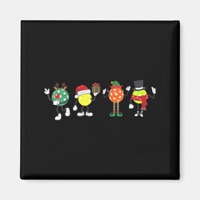 Imã Christmas Ckleball Player Xmas Santa Reindeer Elf  (Frente)