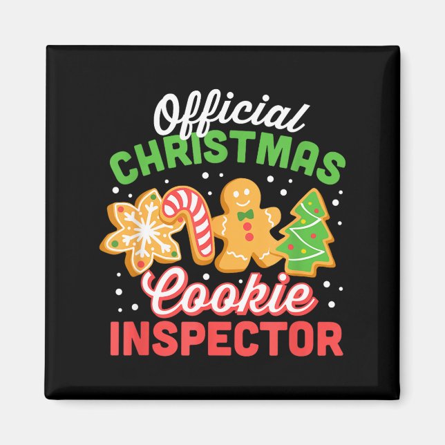 Imã Christmas Cookie Inspector Dad  (Frente)