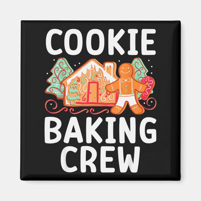 Imã Christmas Cookie Taster Cookie Baking Crew Gingerb (Frente)