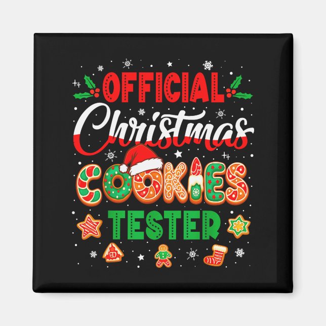 Imã Christmas Cookie Tester Taster Baking Crew Toddler (Frente)