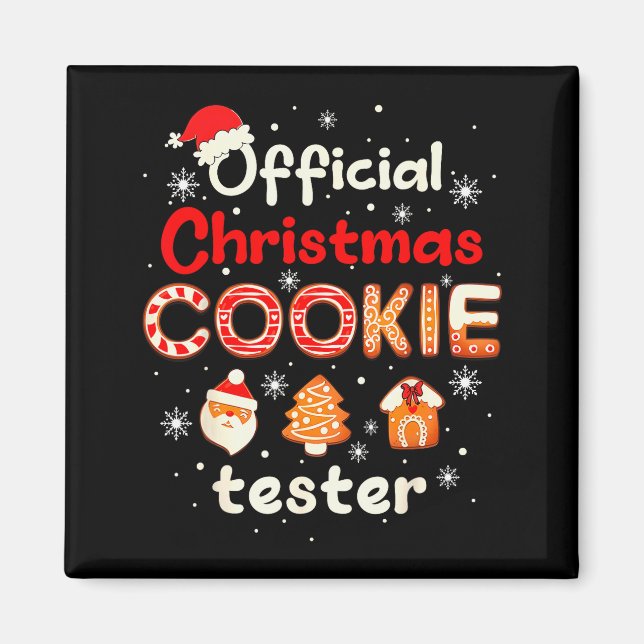 Imã Christmas Cookie Tester Taster Baking Crew Toddler (Frente)