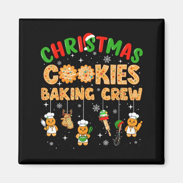 Imã Christmas Cookies Baking Crew Funny Cookie Family  (Frente)