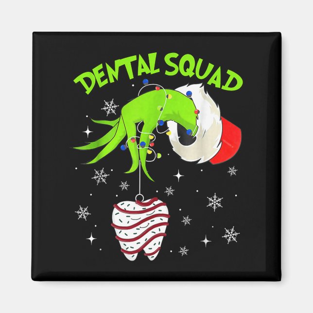 Imã Christmas Dental Squad Cute Dentist Dental Hygieni (Frente)